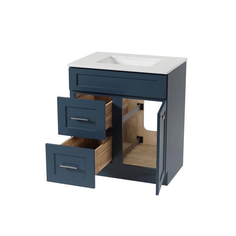 Ensemble de meuble-lavabo simple 30 po Chrisna, Bleu