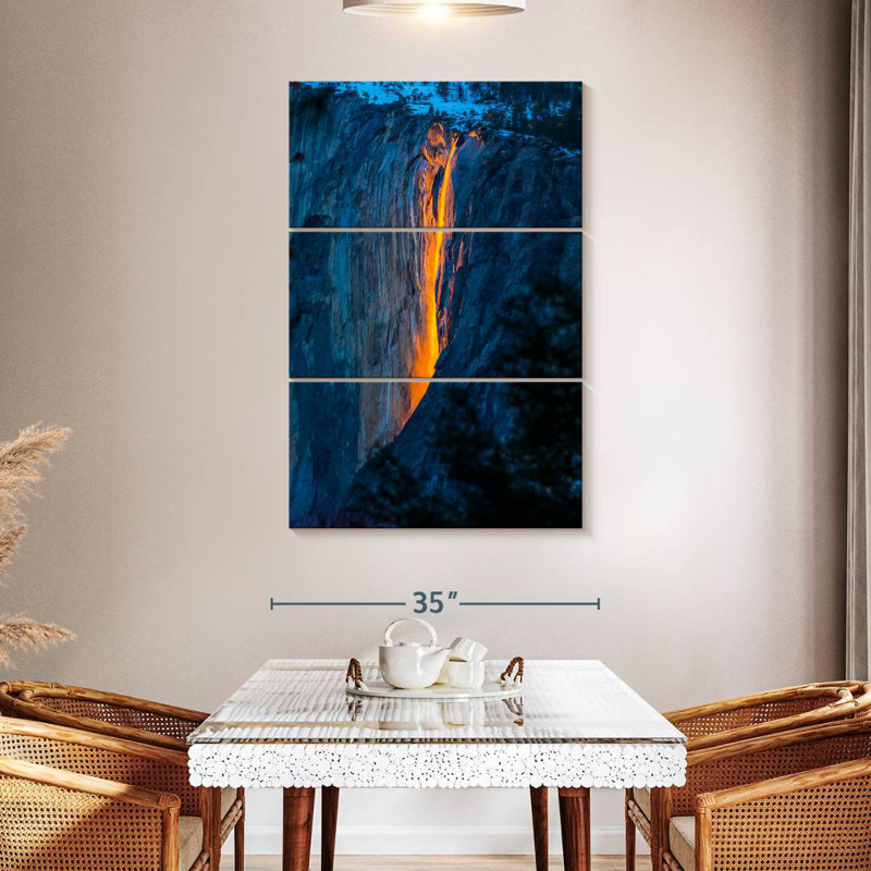 Fiery Horsetail Fall, 50" H x 32" W