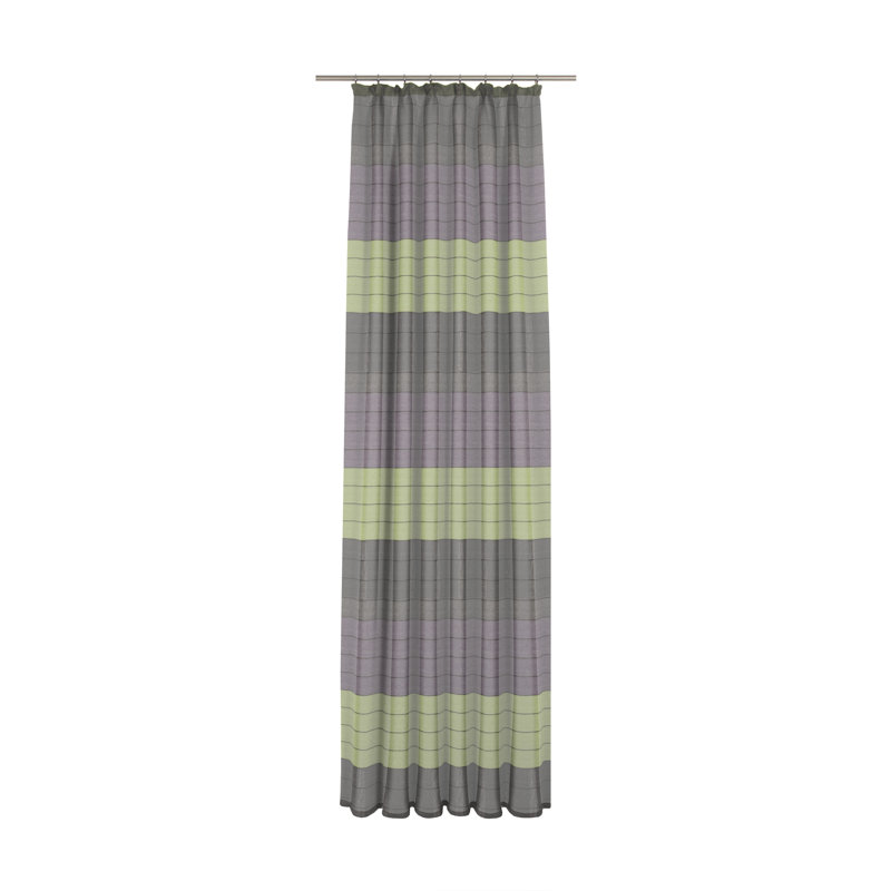 Hillevi Pencil Pleat Room Darkening Curtain, 135 W x 175 D cm, Purple/Green
