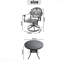 Ensemble de salle à manger 5 pièces en fonte d'aluminium toutes saisons comprenant 4 chaises pivotantes et une table ronde de 39,37 po avec structure noire-923271537