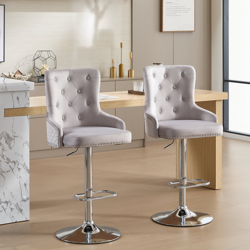 Tabouret de bar réglable en hauteur Markfrancis, Gris