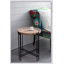 Table d'appoint ronde avec plateau en bois et structure en métal, parfaite pour le salon moderne et la chambre à coucher