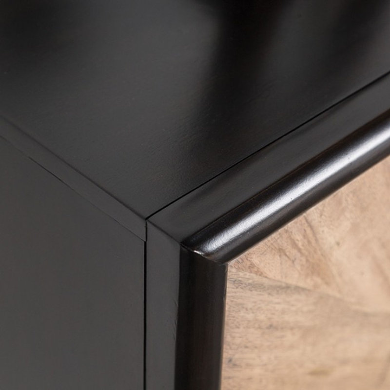 Buffet console Lucas, 4 portes, bois brun noir, 72 pouces
