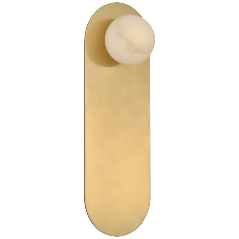 Pertica 1 - Light LED Flush Mounted Sconce, Mirrored Antique Brass