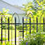 24" W Metal Decorative Garden Fence, 5 Panels, No Digging Patio Border-940263398