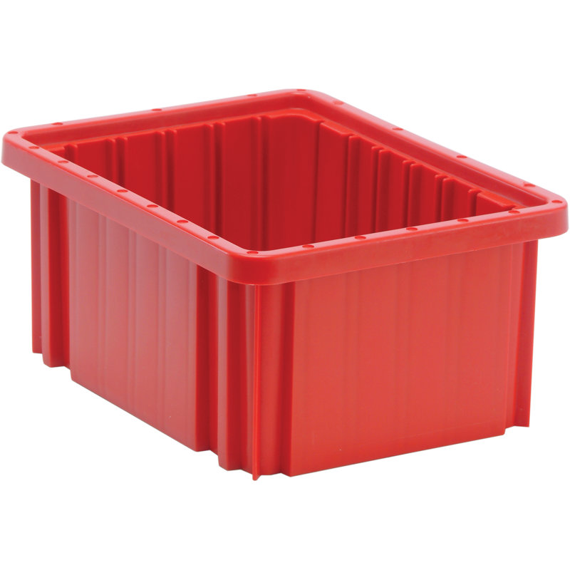 Dividable Grid Container, Red, 5" H x 8.25" W x 11.88" D