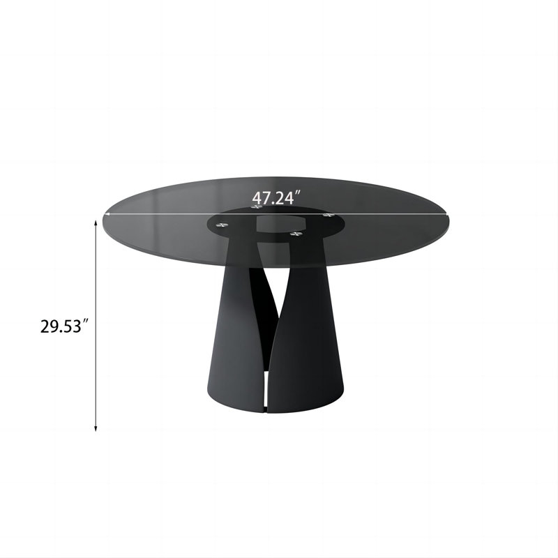 Table de salle à manger Teferi, H 29,53 po x L 47,24 po x l 47,24 po