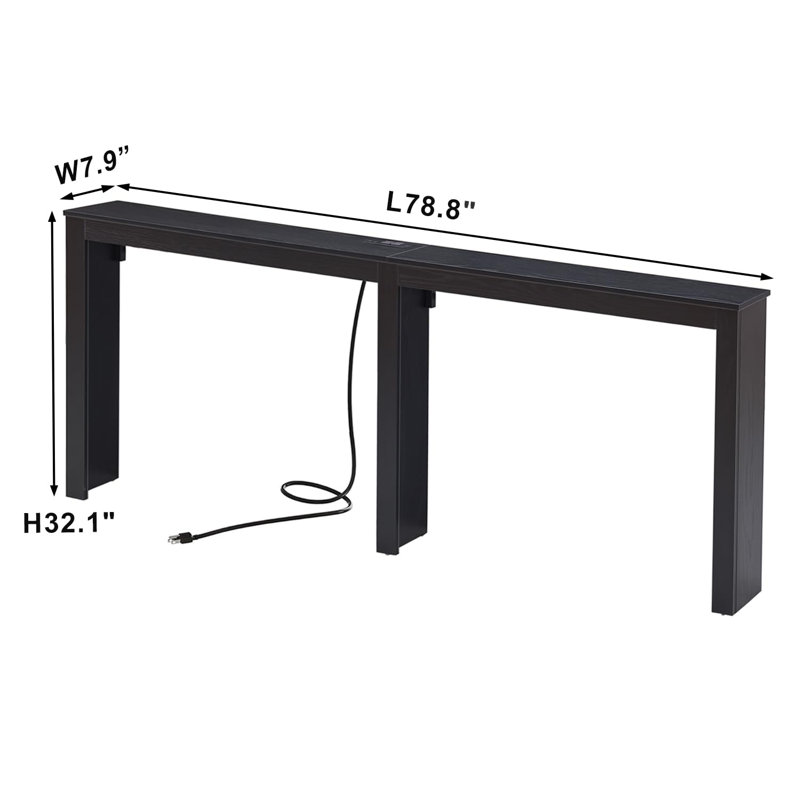 78.8" Long Console Table with Power Outlets