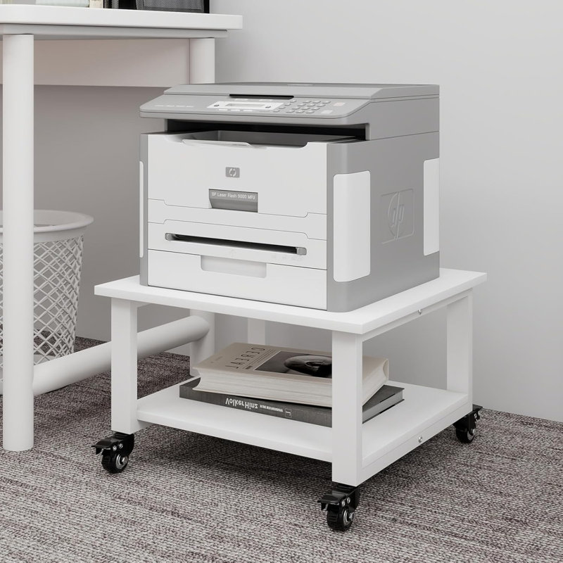Support d'imprimante laser à 2 niveaux, support pour grande table d'imprimante 19,7 po x 19,7 po x 12,6 po