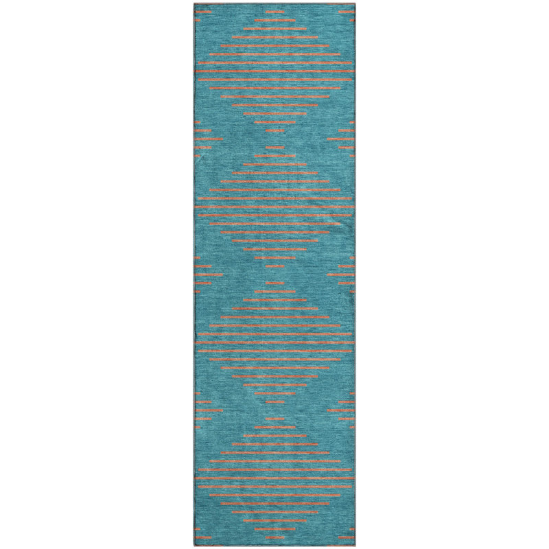 Premium Machine Washable Jahnke AMF1017 Geometric Rug, Runner 2'3" x 7'6"
