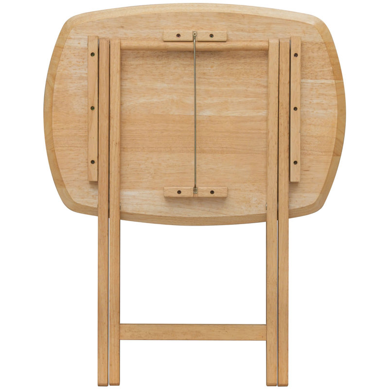 Milton 2 Piece Oversized Solid Wood Folding TV Tray Table Set