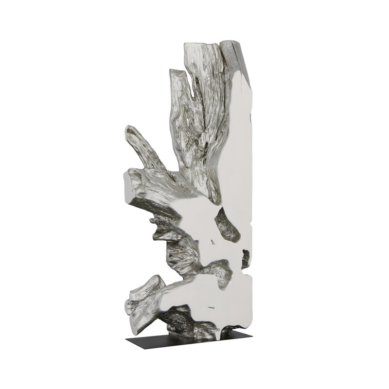 Sculpture Freeform en résine feuille d'argent