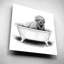 «Bison in Tub» par Rachel Nieman, art mural en verre acrylique-2017126413