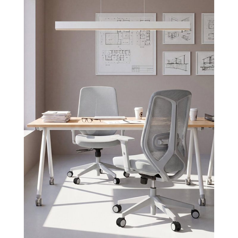 Beliani ZELAR Fabric Office Chair, Grey, Grey