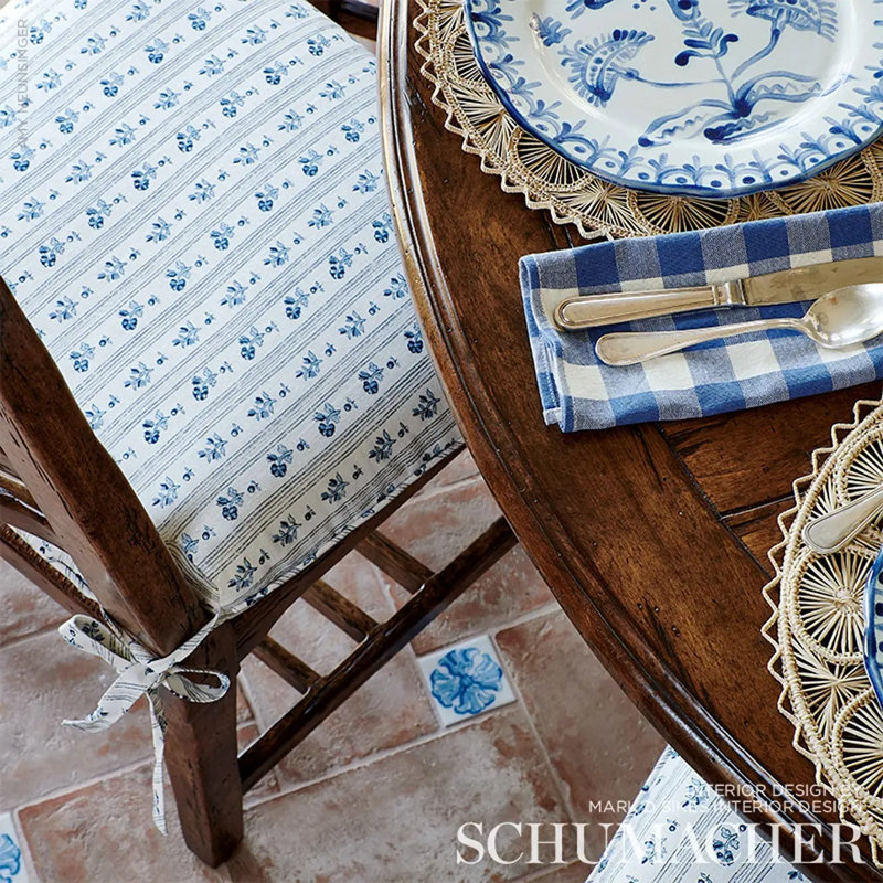Cabanon Stripe Fabric, Bleu