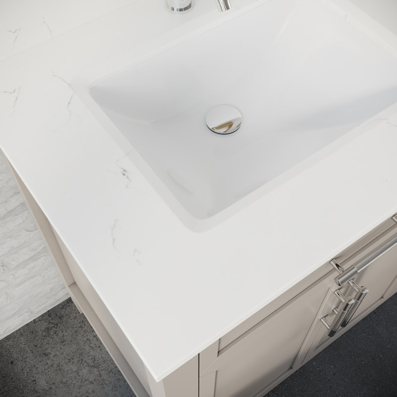 Smithshire 72 po Meuble-lavabo avec tiroir, Gris chaleureux