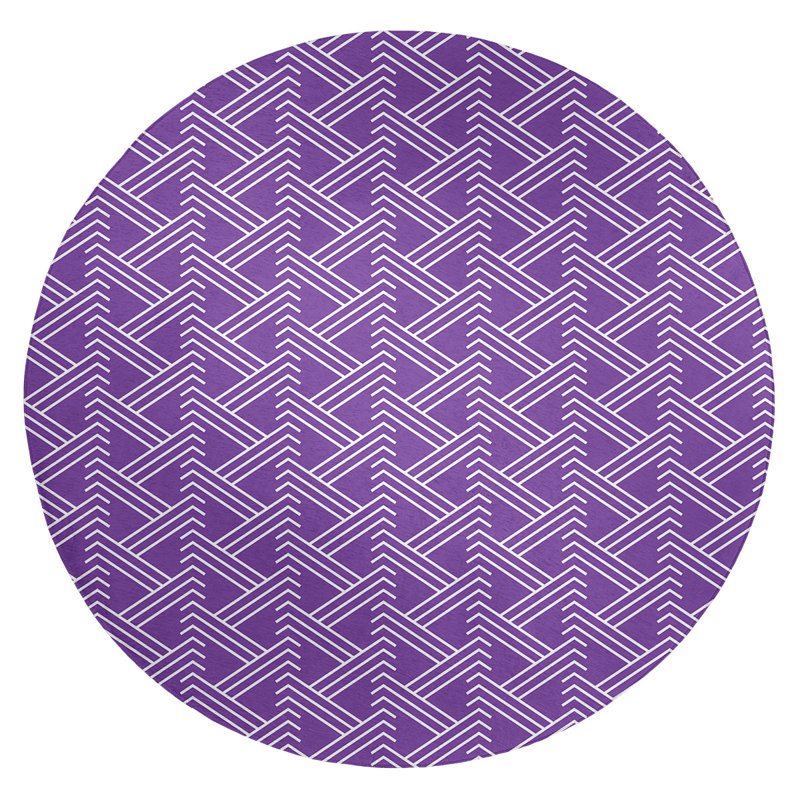 Chenille Geometric Indoor Rug, Round 5'