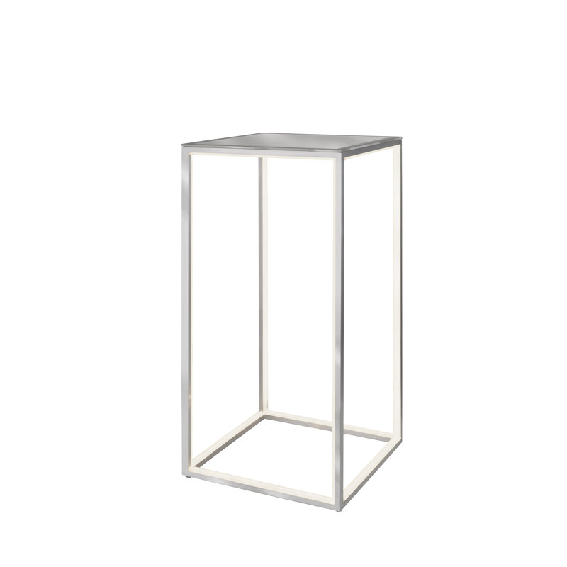 Beaudry Glass Top Frame End Table, Silver