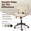 Chaise de bureau sans accoudoirs avec dossier en bois - Chaise pivotante moderne à hauteur réglable pour petits espaces - Beige-1306382828