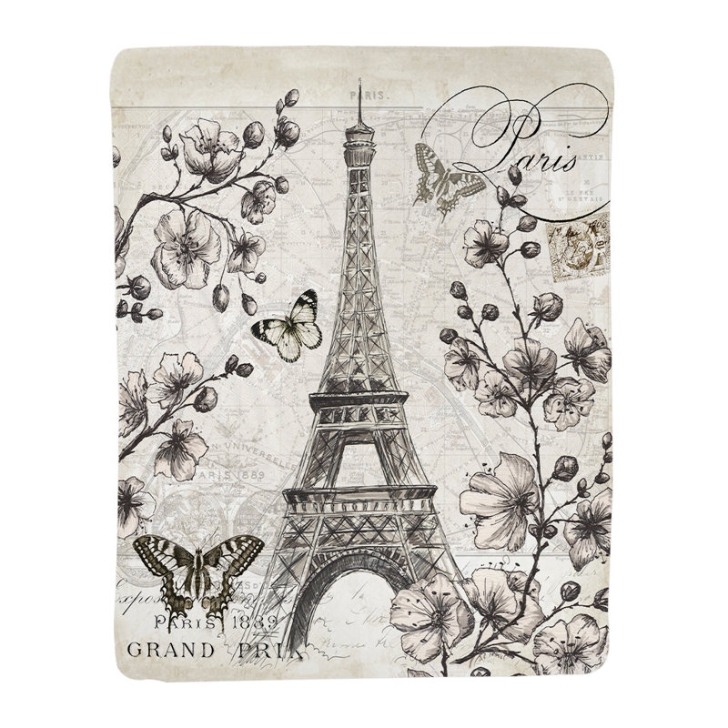 Paris In Bloom Standard Throw Blanket