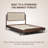 Ariston Queen Platform Bed with Handwoven Natural Rattan Headboard – Walnut Veneer, Solid American Walnut Legs, Relaxed Luxury Design, Silent Slats, Effortless Assembly, Queen – Dark Walnut-1996621956-1996621958