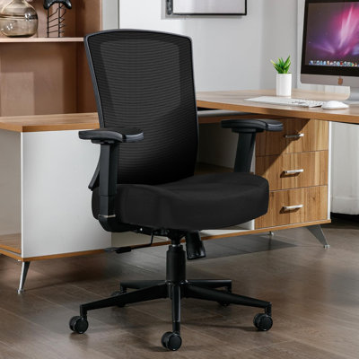 Grande et haute chaise de bureau 600 lb avec support lombaire NOIR