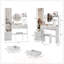Full Body Mirror Cabinet with LED Vanity Table, Cushioned Stool, and Power Station, Touch Control, Adjustable Brightness, Large Desktop