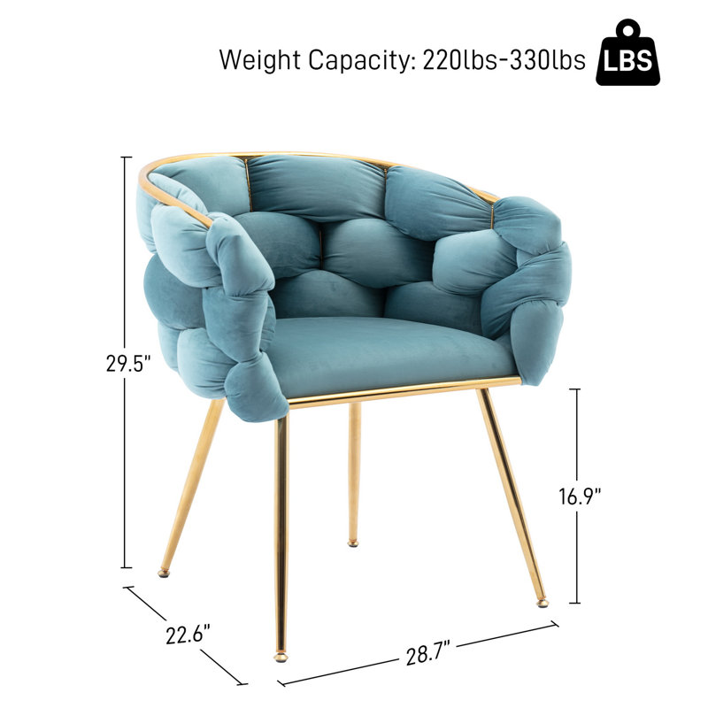 Hummera Upholstered Accent Chair, Blue Velvet, 1