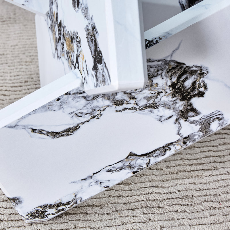 Table basse moderne 33,4 "avec verre trempé transparent et support rond, pieds supérieurs, 33,4"