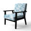 Chaise abstraite rembourrée - Fauteuil blanc Coastal Mist-1478854699
