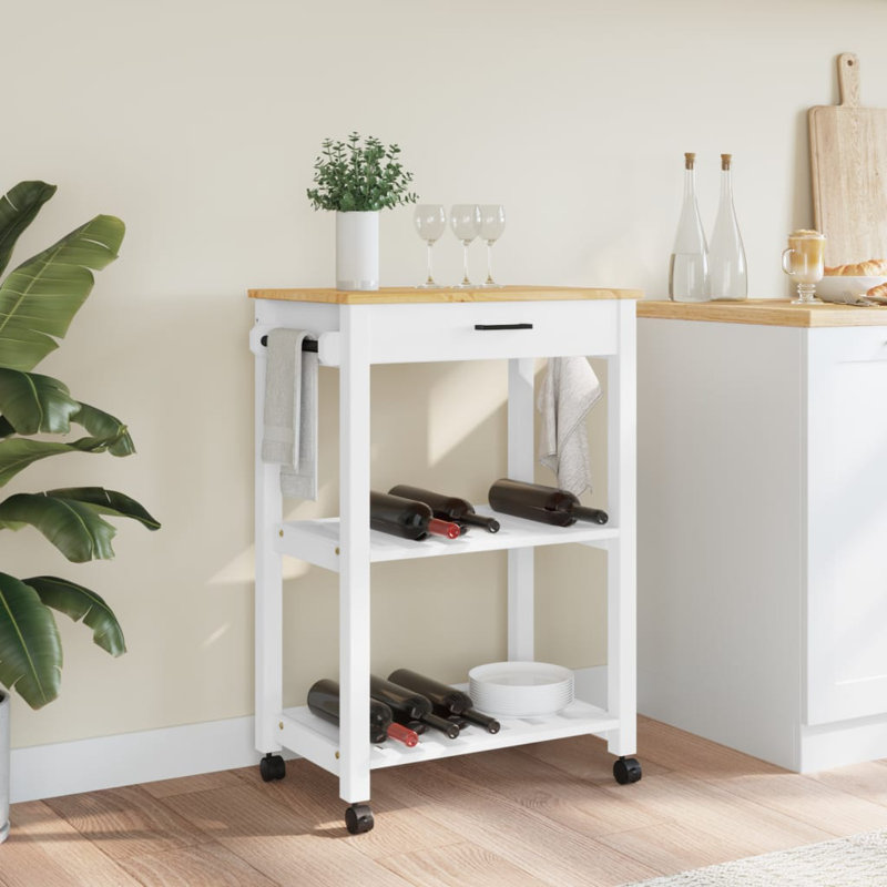 Kitchen Serving Cart, White