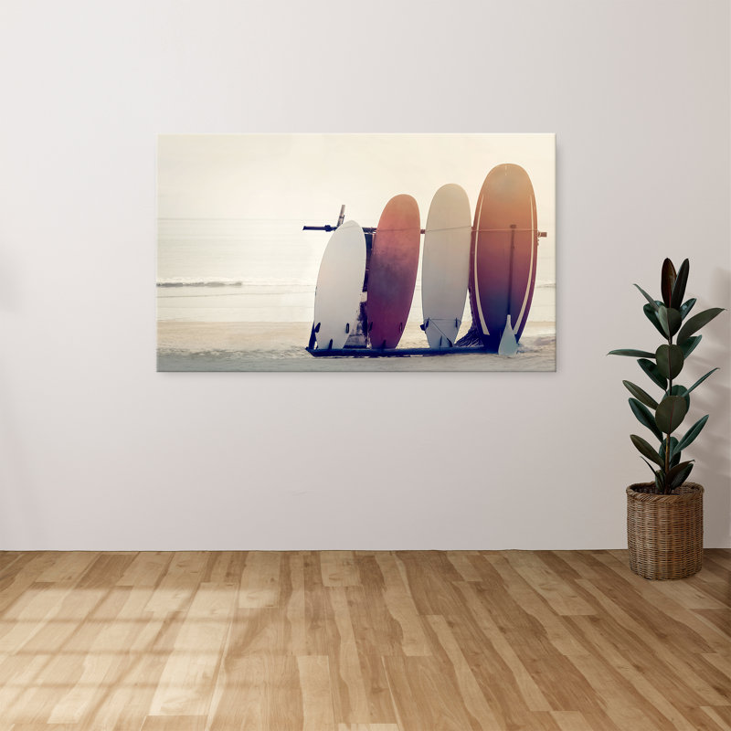 "Waiting for the Surf" par Mike Calascibetta, reproduction sur toile, H 24 po x l 40 po x P 1,5 po
