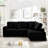 93" Sectional Sofa, L Shaped Sofa Couch With Reversible Chaise Lounge, Upholstered Soft Corduroy Couch For Living Room, Apartment-680916348