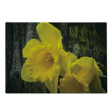 Ambesonne Dutch Cutting Board Large Size Image of Trumpet Daffodil Dark Cocoa Earth Yellow