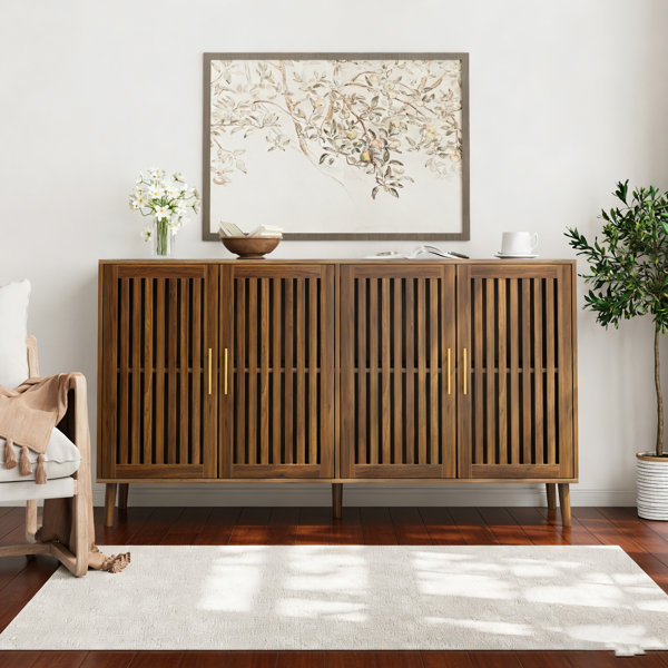 Latitude Run® 63 Inch Sideboard Buffet Cabinet With Storage ,Grille ...