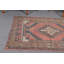 Tapis turc rétro Oushak dans des tons doux pour le décor de la chambre à coucher - Rouge