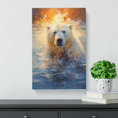 Polar Bear Expressionism - Wrapped Canvas