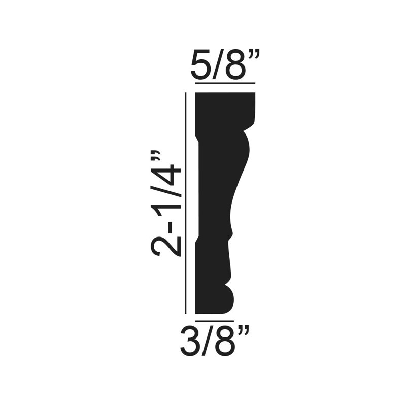 6-inch White Recycled Polystyrene Casing Moulding Sample