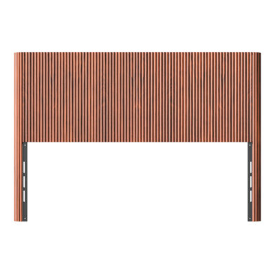 Queen Size Arched Corrugated Headboard, Walnut Vertical Grain, Modern Design, Vintage Style, Effortless Build Headboard For Beds, Grain Easy