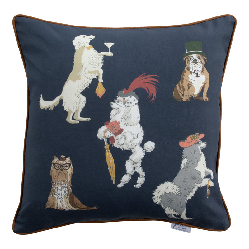 Animal Print Indoor/Outdoor Throw Pillow, Navy, Square 20"