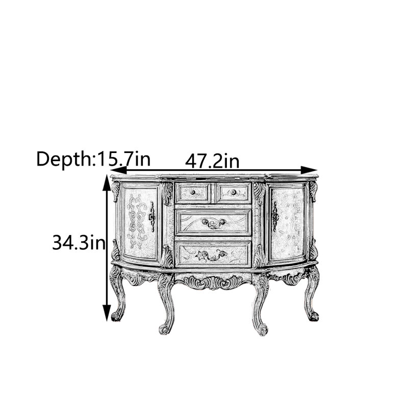 Armoire de couloir peinte à la main