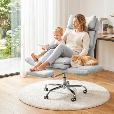 Big & Tall High Back Executive Office Chair, Ergonomic Swivel Desk Chair with Adjustable Armrests and Backrest,Gray