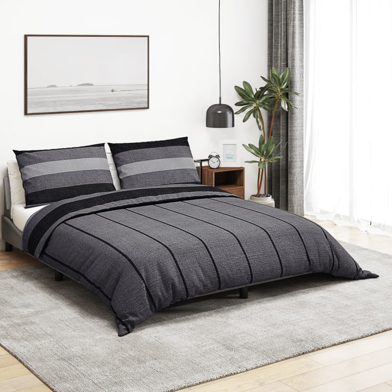Roxsana Duvet Cover Set, 220 x 240 cm + 65 x 65 cm, dark grey