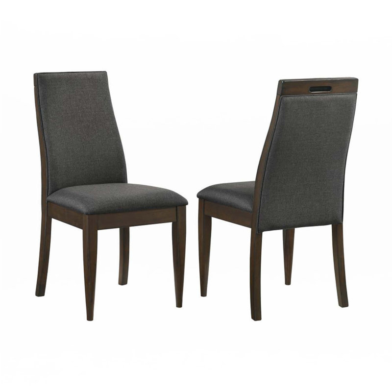 Ensemble de 2 chaises de salle à manger rembourrées en tissu gris