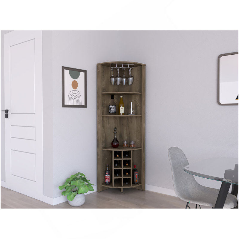 Bar d'angle, château, salon, brun foncé, Marron foncé