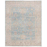Rectangle Oriental Hand-Knotted Wool Area Rug in Blue/Brown