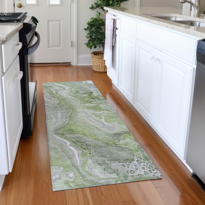 Premium Machine Washable Slesnick AMF1681 Abstract Rug, Runner 2'3" x 7'6"