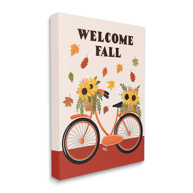 «Welcome Fall Saying Orange Harvest» par Jo Taylor - Impression sur toile, H 48 po x l 36 po, Toile tendue