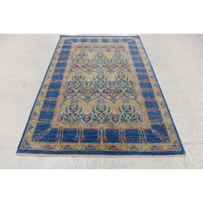 Transitional One-of-a-Kind Rectangle 4'1" X 5'11" Hand Knotted Area Rug