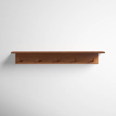 White Wooden Floating Abacus Shelf with Hooks - Annibells